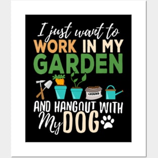 Gardening Dog Lover Gardener Garden Pet Plants Posters and Art